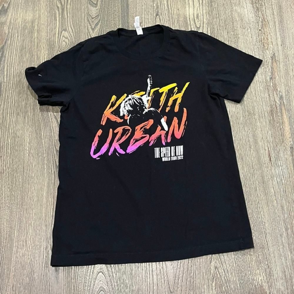 Keith Urban The Speed Of Now World Tour 2022 Concert Graphic T-Shirt Black Sz M
